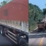 Vídeo: caminhoneira filma o próprio acidente após ser fechada pelo irmão em rodovia