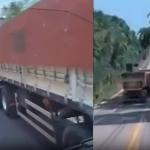 Vídeo: caminhoneira filma o próprio acidente após ser fechada pelo irmão em rodovia