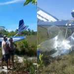 Vídeo: dois homens ficam feridos após avião ultraleve cair em Prado, na Bahia