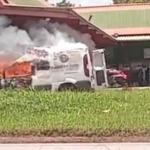 Vídeo: Fiorino pega fogo na BR-040 em Nova Lima, na Grande BH