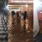 Vídeo: temporal alaga Estação Eldorado do metrô e afeta circulação de usuários