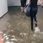 Túneis do metrô de BH são alagados na estação Eldorado, em Contagem, após forte chuva de granizo