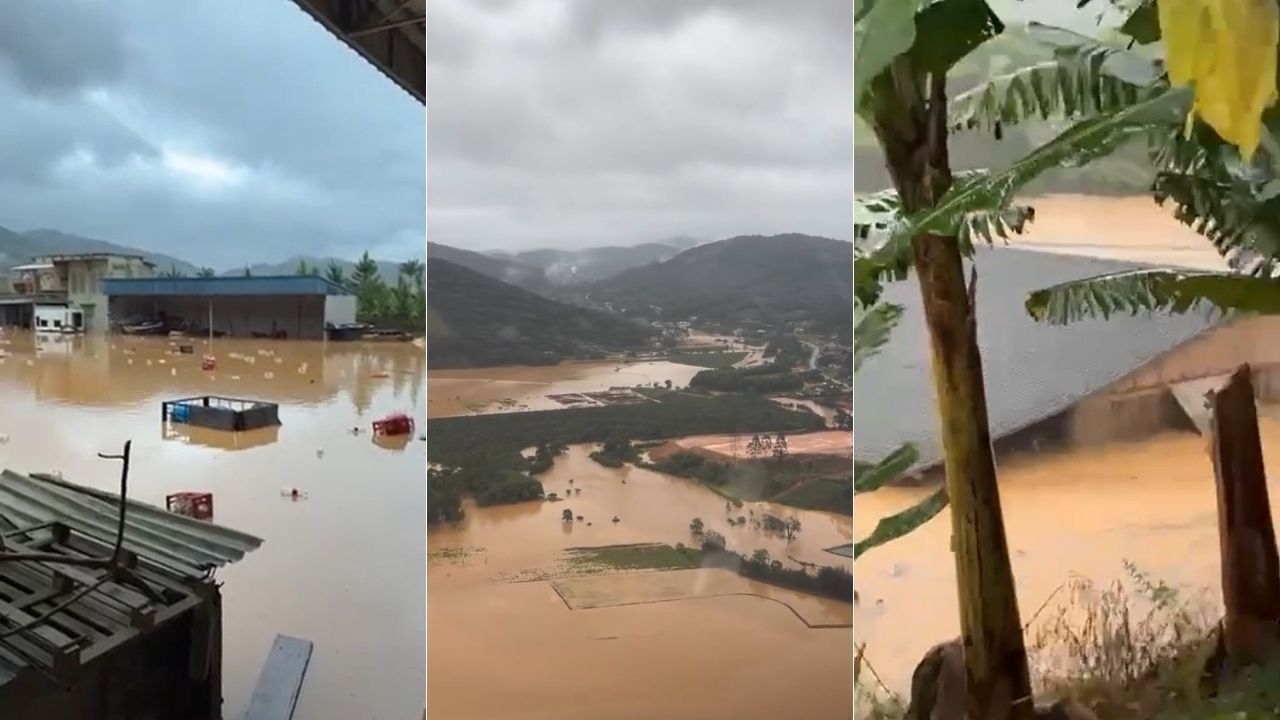 Inmet emite alerta vermelho de tempestade para SC nesta segunda (21); veja lista
