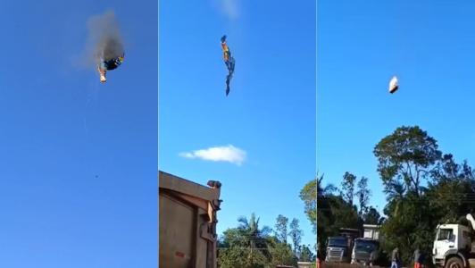 Vídeo impressionante mostra queda de balão que matou várias pessoas em Santa Catarina.