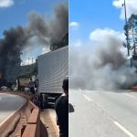 Ônibus de turismo que pegou fogo na Fernão Dias era irregular; motoristas fugiram