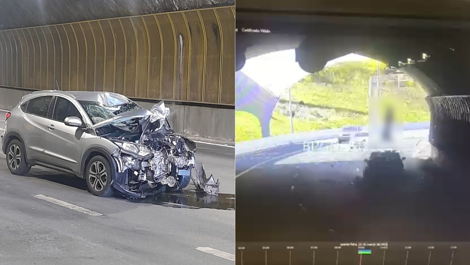 Vídeo mostra acidente que matou motociclista em túnel na Cidade Administrativa, em BH