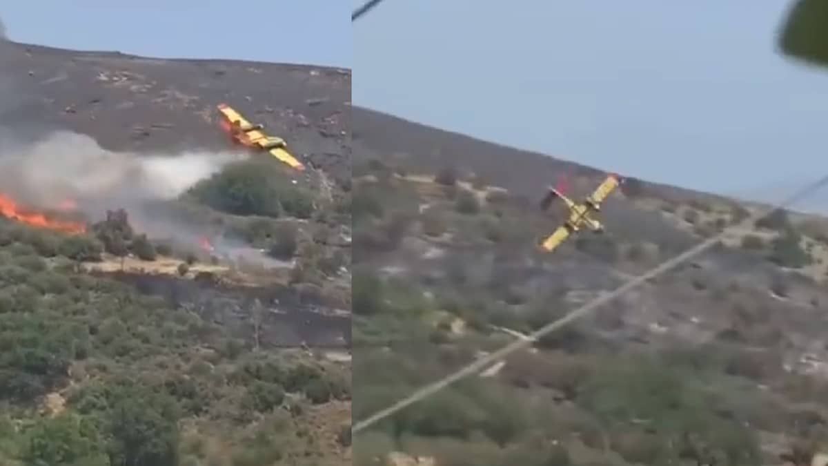 Vídeo: piloto e co-piloto morrem após queda de avião que combatia incêndio na Grécia