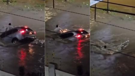 Vídeo mostra ex-secretário sendo 'engolido' pela correnteza durante temporal na Bahia
