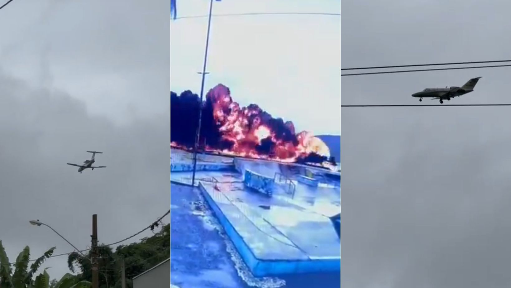 Vídeo mostra avião sobrevoando momentos antes de explodir na praia de Ubatuba em SP