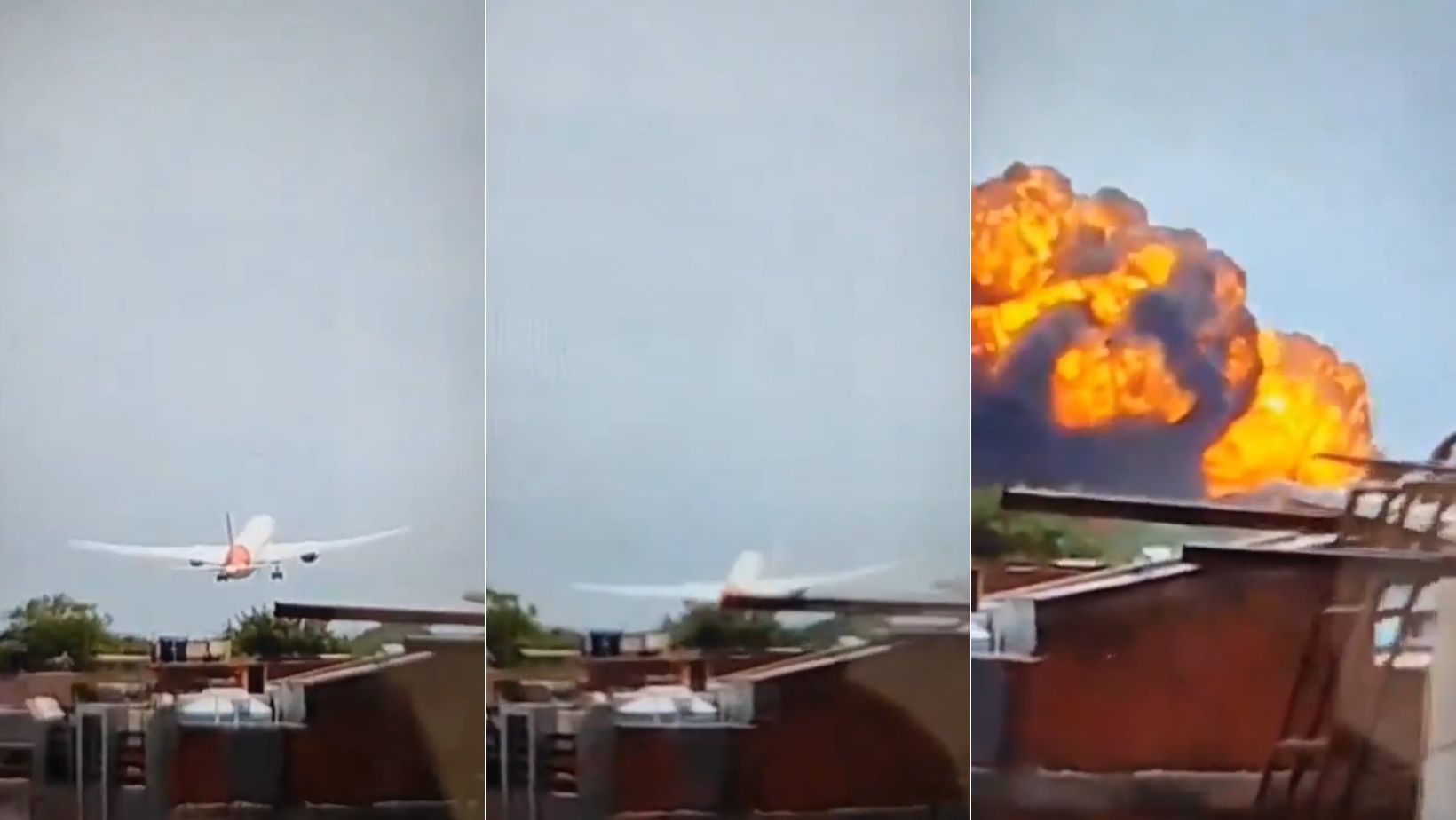 Vídeo mostra momento em que avião cai na Índia e explode com 242 pessoas a bordo