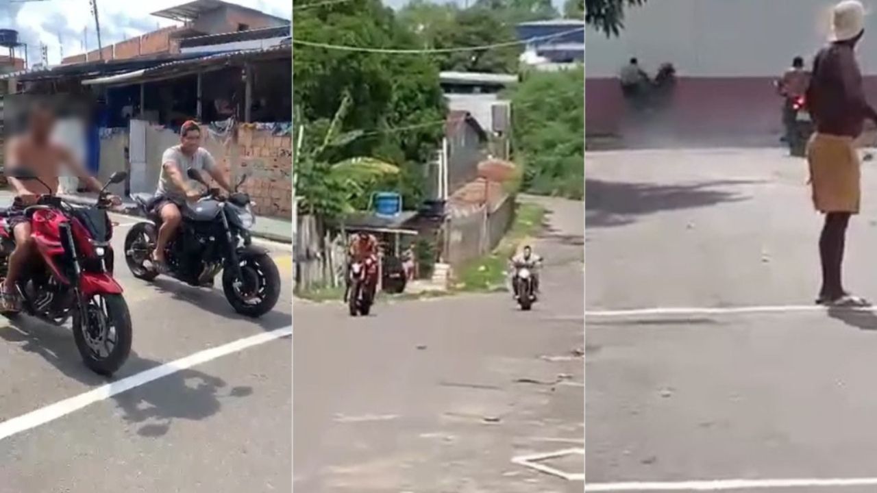 Vídeo mostra momento em que jovem bate moto e morre durante racha em Manaus