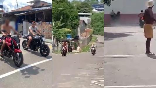 Vídeo mostra momento em que jovem bate moto e morre durante racha em Manaus