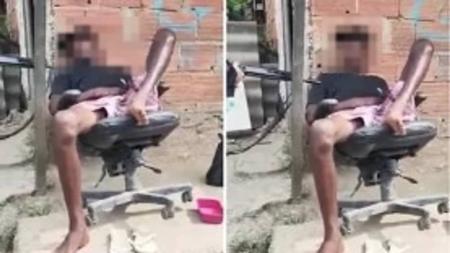 Vídeo mostra o momento que o suspeito é surpreendido