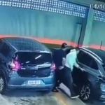 Vídeo mostra sequestro-relâmpago de mulher em estacionamento de supermercado em SP