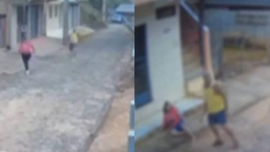 Vídeo mostra suspeito perseguindo duas mulheres em rua de Cipotânea (MG)