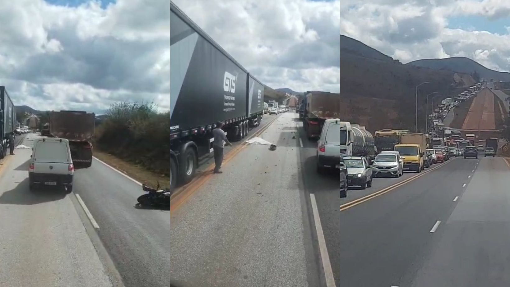 Motociclista morre após grave acidente com caminhão na BR-040; veja vídeo