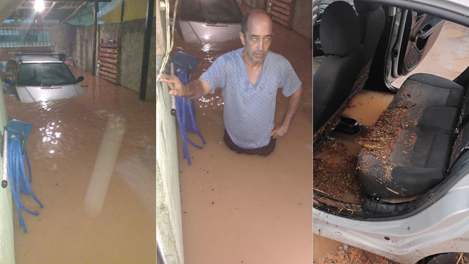 Vídeo: na véspera do Natal chuva causa alagamentos e deixa pessoas ilhadas na Grande BH