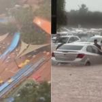 Vídeo: parque aquático é inundado após ser atingido por temporal em Olímpia–SP