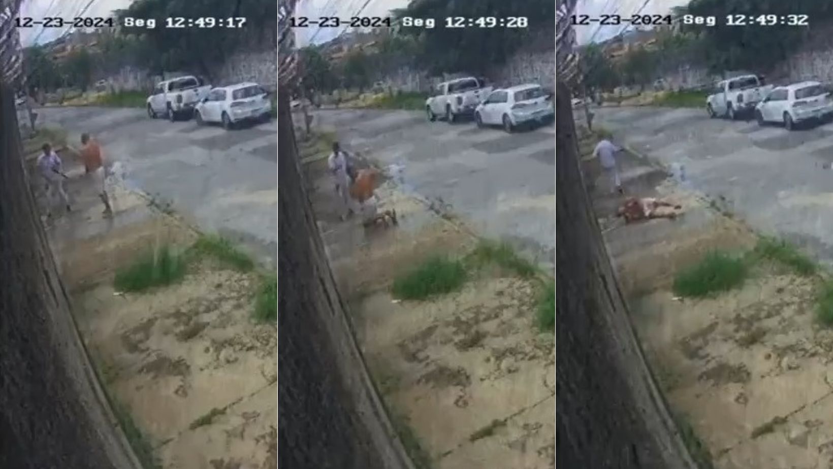 Vídeo: PM briga com vizinho, coloca-o de joelhos e atira no rosto dele em Contagem