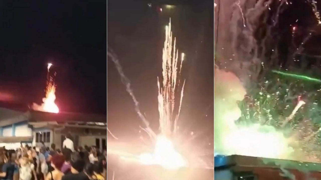 Vídeo: show pirotécnico falha e fogos atingem público em festa de Natal no RS