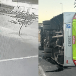 Vídeo mostra ônibus do Move tombando na Pampulha, em BH