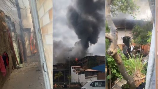 Vídeos mostram incêndio de grandes proporções que atinge casa e provoca explosões em BH