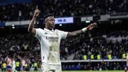 Vincius fez um gol e deu uma assistência contra o Atlético de Madrid, na Copa del Rey