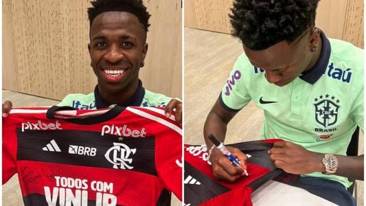 Vini autografou a camisa