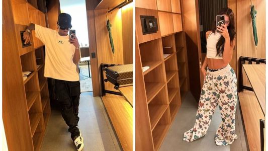 Vini Jr e Key Alves tiraram foto em quartos de hotel parecidos