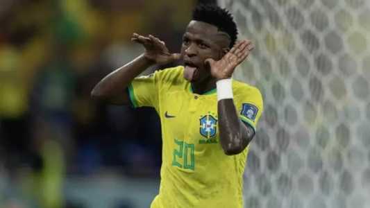 Vini Jr. em ação pela Seleção Brasileira: jogo na Espanha terá campanha antirrascista