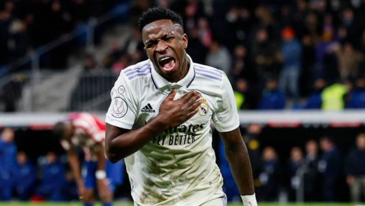 Vini Jr marcou o terceiro gol do Real Madrid na vitória sobre o Atlético de Madrid