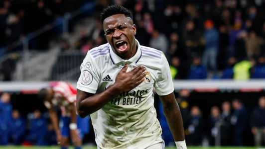 Vini Jr marcou o terceiro gol do Real Madrid na vitória sobre o Atlético de Madrid