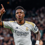 Vini Jr. marca, Real Madrid empata com Leipzig e avança às quartas da Champions