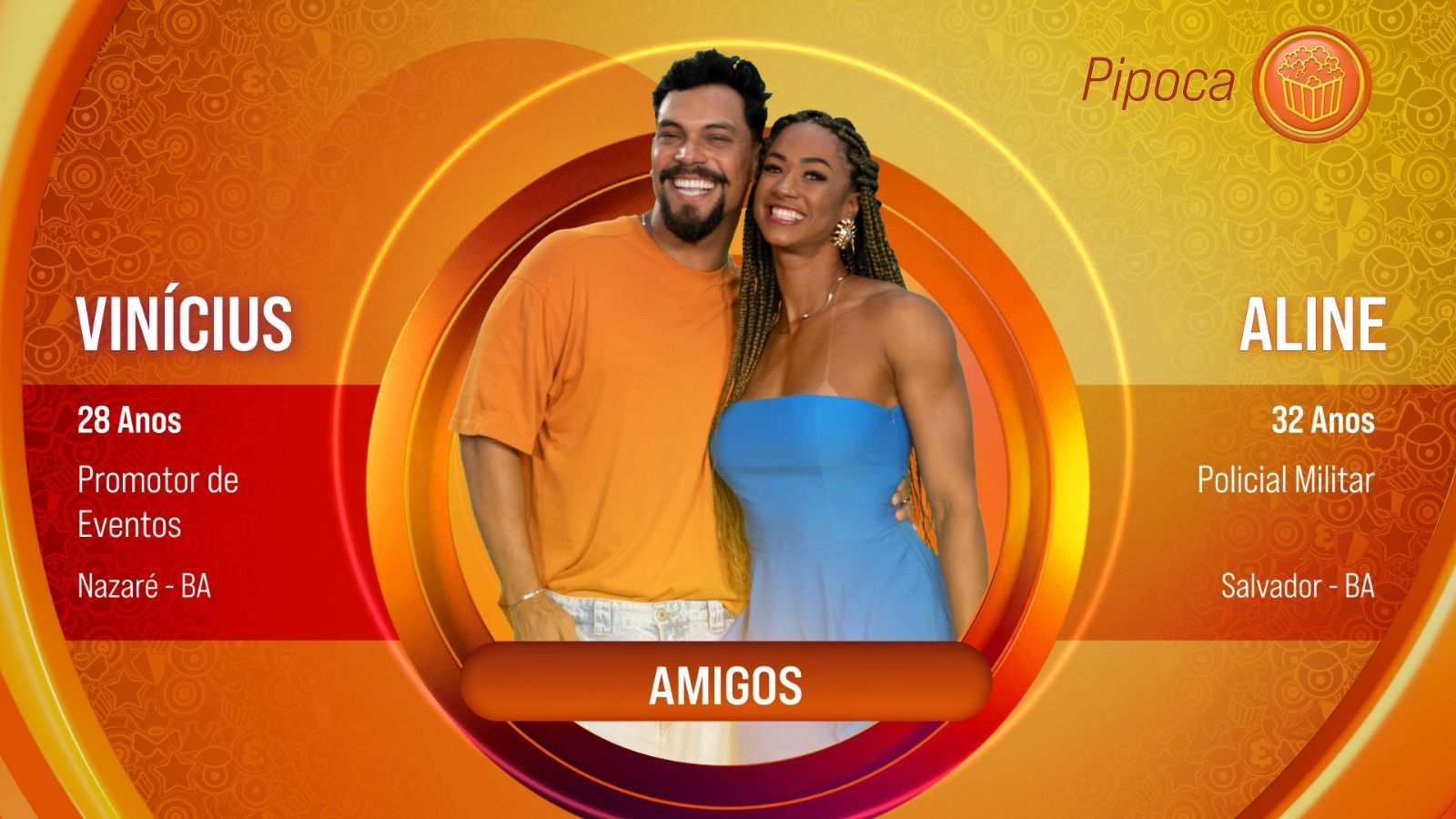 Vinícius e Aline são confirmados no BBB 25, conheça a dupla do grupo Pipoca
