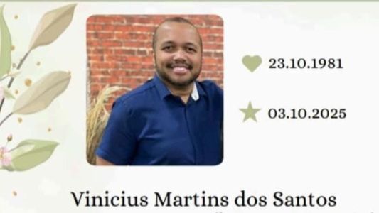 Santinho sobre o sepultamento de Vinicius Martins dos Santos