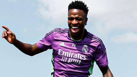 Vinicius Jr em treino no Real Madrid