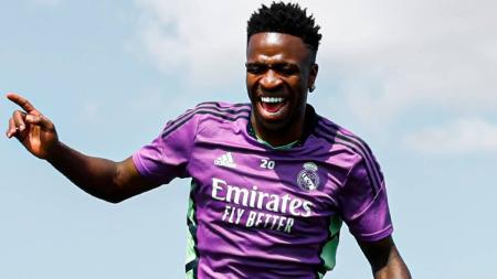 Vinicius Jr em treino no Real Madrid