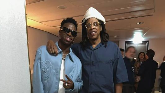 Vinícius Júnior e Jay-Z durante encontro em maio deste ano