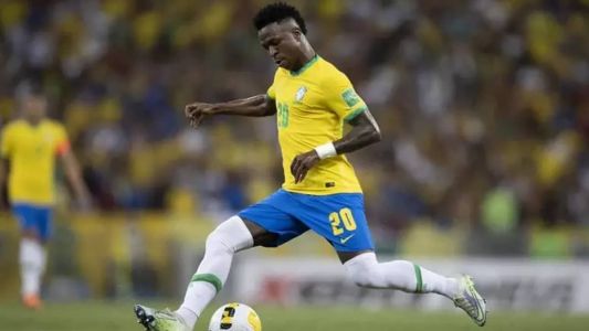 Vinícius Junior em ação pela Seleção Brasileira