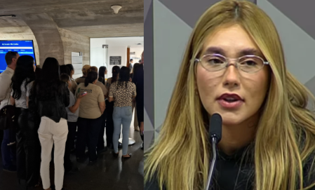 A influenciadora Virginia presta depoimento á CPI das Bets