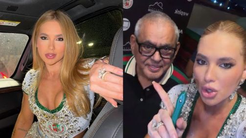 Virginia Fonseca apareceu ao lado de Jayder Soares, presidente da Grande Rio