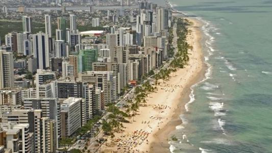 Vista aérea da praia de Boa Viagem.