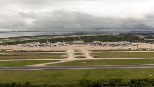 Vista aérea do Aeroporto Internacional do Rio de Janeiro (RJ)