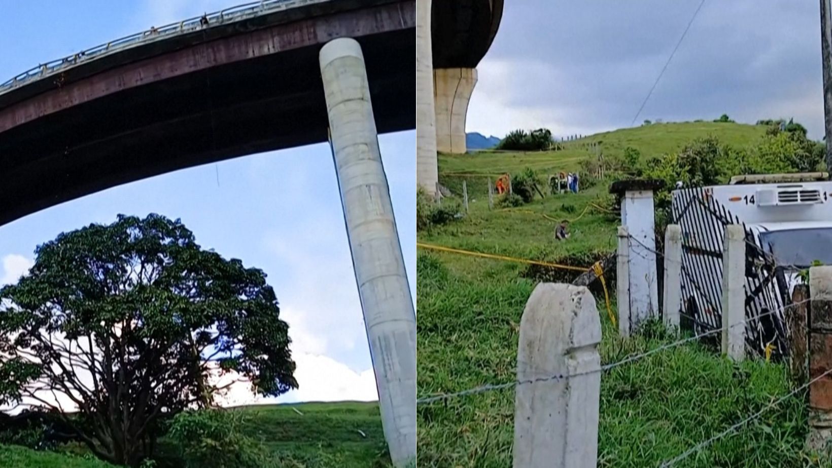 Vítimas ejetadas: ônibus bate contra mureta de viaduto e deixa dez mortos na Colômbia