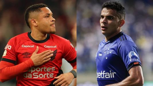 Vitor Roque, do Athletico-PR, e Bruno Rodrigues, do Cruzeiro