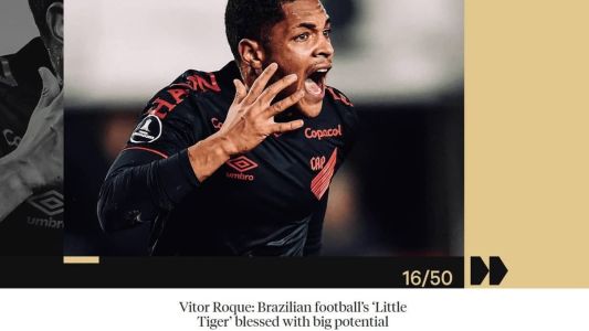 ''Vitor Roque: 'Tigrinho' do futebol brasileiro abençoado com grande potencial'', diz o The Athletic