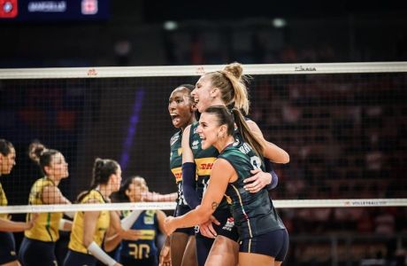 Lance de Itália x Brasil, pela final da VNL Feminina 2025