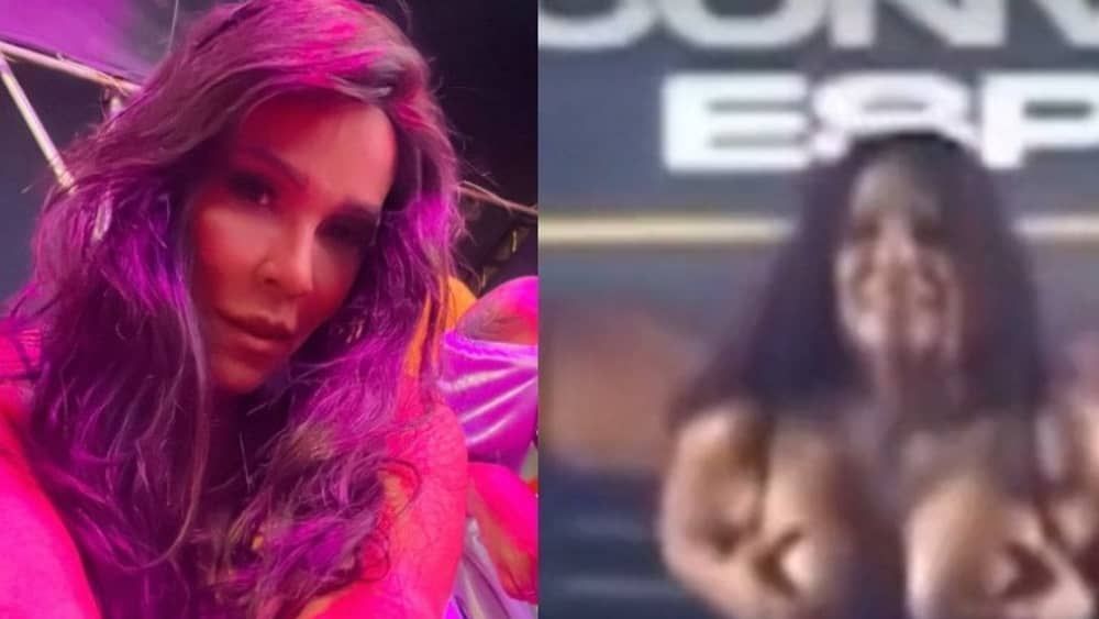 Vocalista do Calcinha Preta tira a roupa no palco; entenda