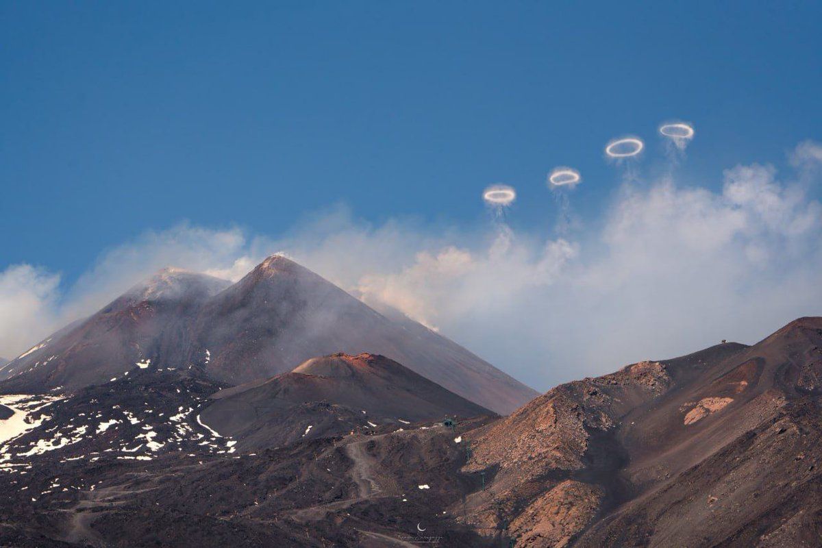 'Anéis de fumaça'? Vulcão Etna, o mais ativo da Europa, surpreende moradores da Itália