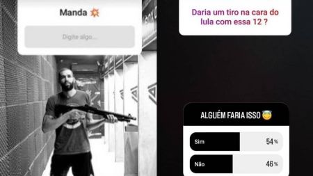 Wallace postou imagens com armas nas redes sociais